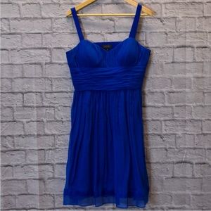 TAHARI Cute silk spaghetti strap sleeveless semi-formal blue dress - Size 10